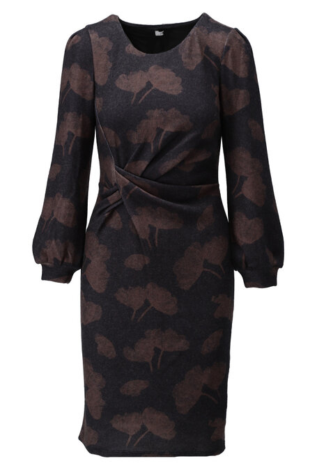 K-Design Korte soft touch jurk met bloemenprint D251-P173