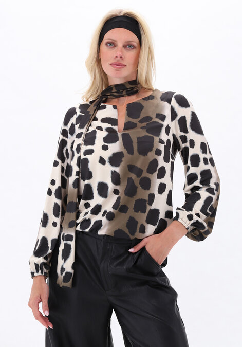 K-Design top ronde hals met sjaaltje & print D119-P147
