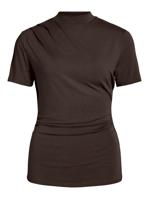 Vila vipinna highneck s/s top Coffee Bean