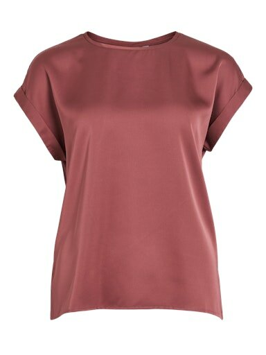 Vila viellette s/s satin top - noos Marsala