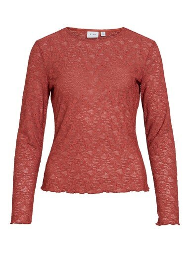 Vila vifay o-neck l/s top - noos Marsala
