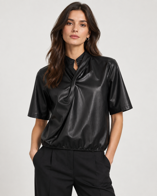 Tramontana PU Top Twist Detail Black