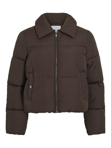Vila vikarla new collar puffer jacket /otw Coffee Bean
