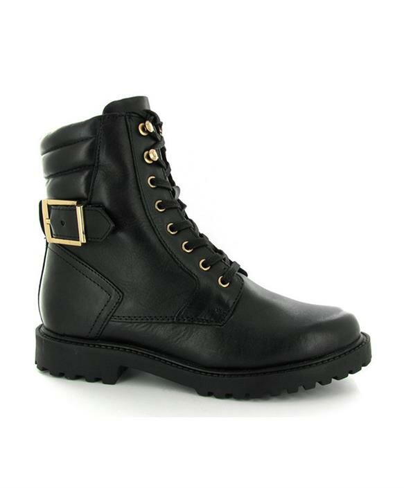 PS Poelman Veter Biker boots met gouden gesp aan de achterkant