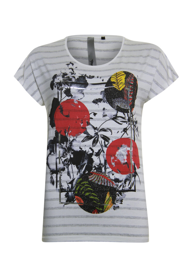 Poools T-shirt met rode print 023106-S320