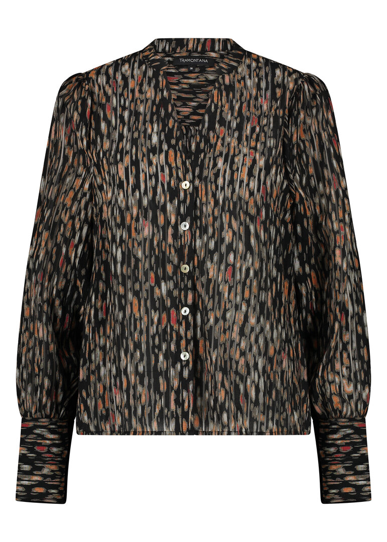 Tramontana Blouse Ausbrenner Ikat Spots  Black