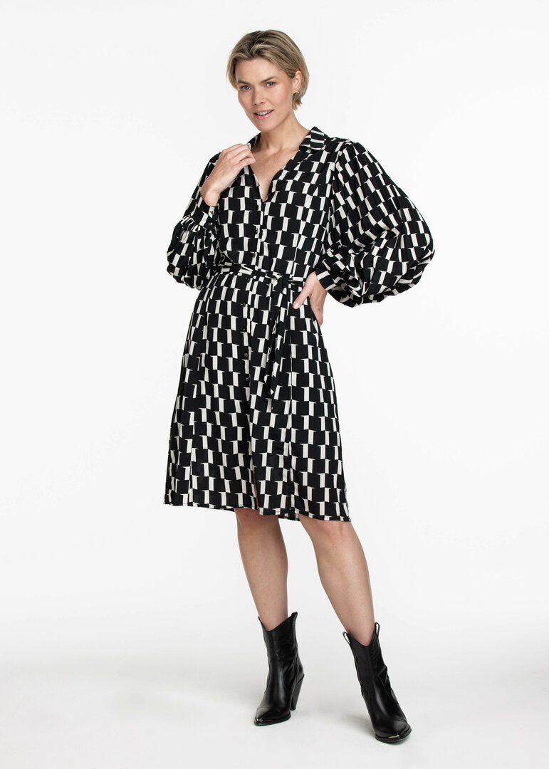 Tramontana Dress Block Print