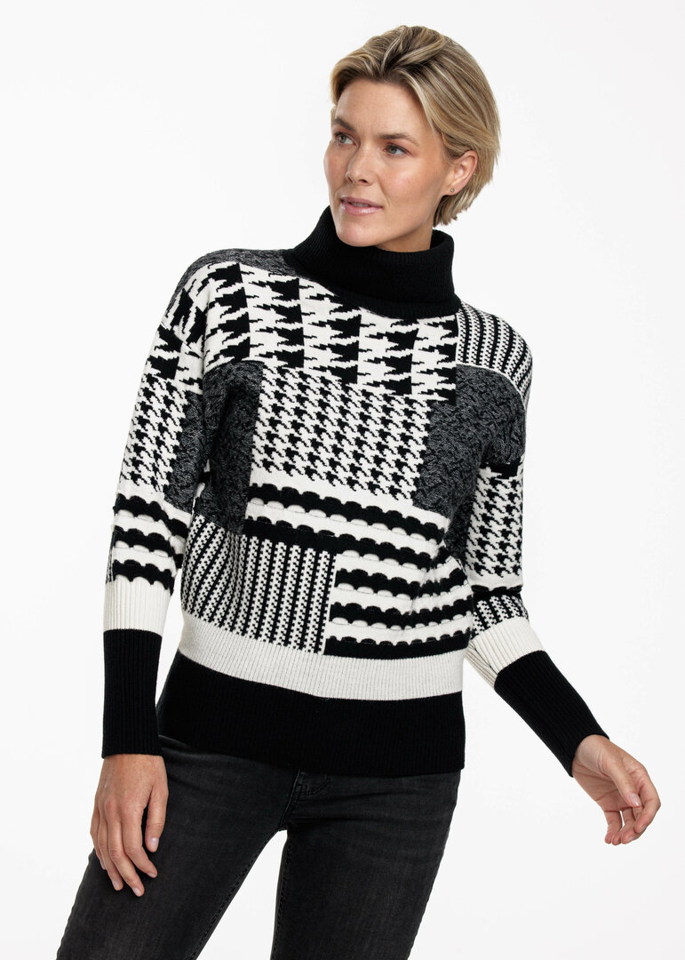 Tramontana Jumper Rollneck Jacquard  Offwhite