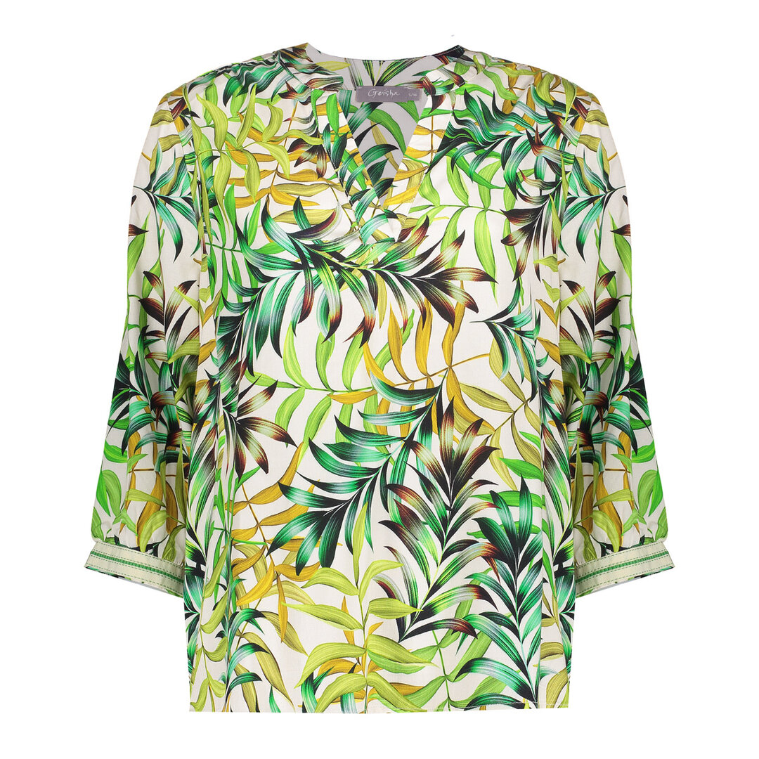 Geisha Top off-white/green  53254-20