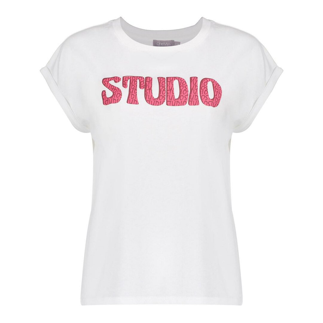 Geisha T-shirt studio off-white/fuchsia  52398-41