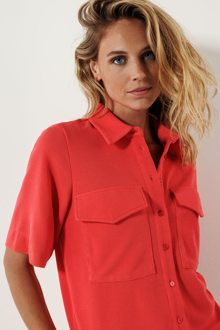 Tramontana Piqué Blouse Coral C14-16-301