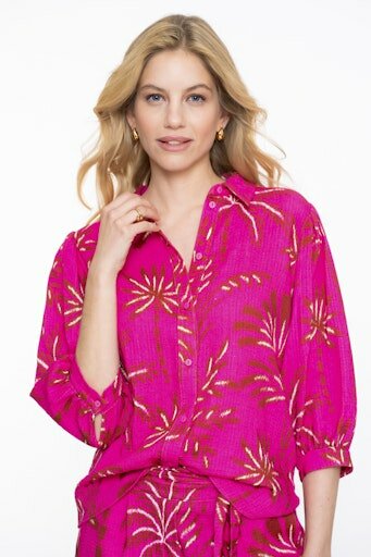 Geisha Blouse fuchsia/off-white  53488-20