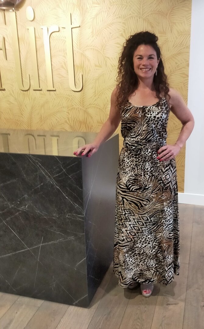 Geisha Skirt jersey AOP brown/black  56352-60 ISA