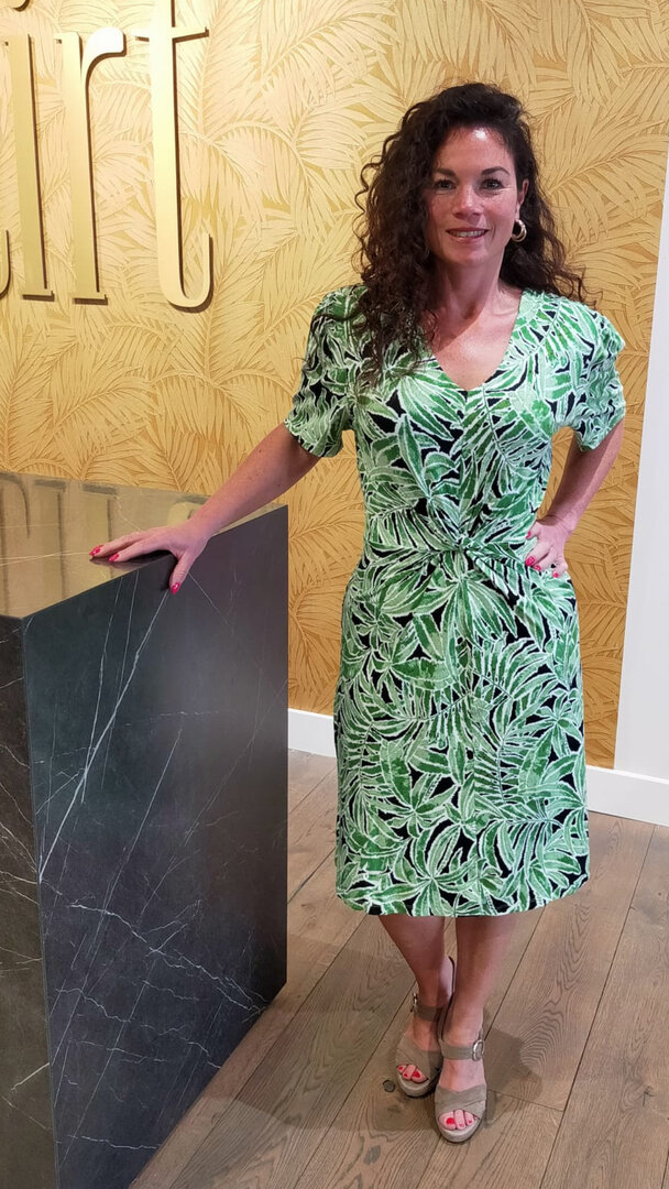 Tramontana Dress Jungle Oasis Short PrintGreens D02-16-502