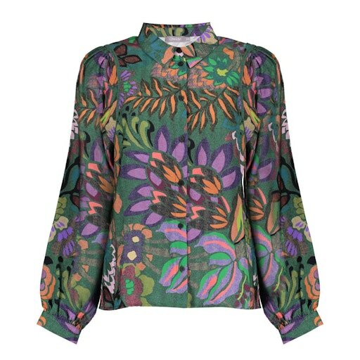 Geisha Blouse print green/purple