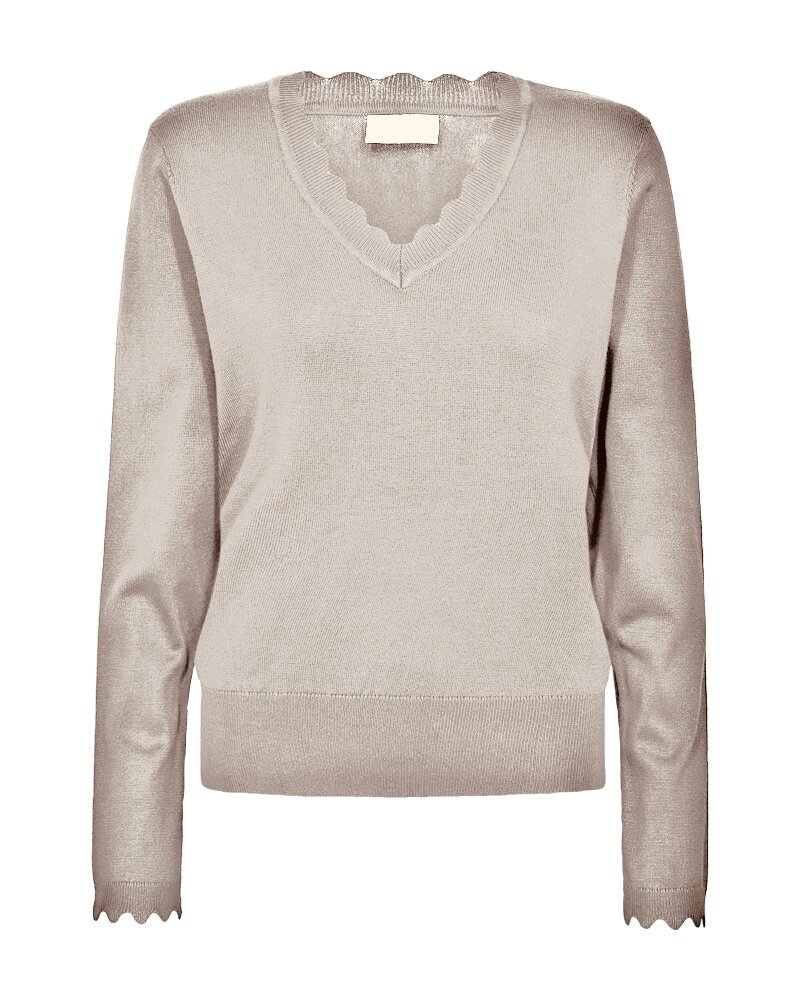 Freequent fqkatie-pullover v-hals Moonbeam Melange
