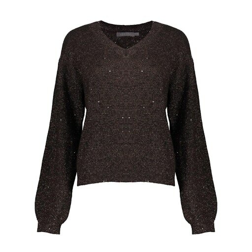 Geisha Pullover lurex and sequinces brown/copper