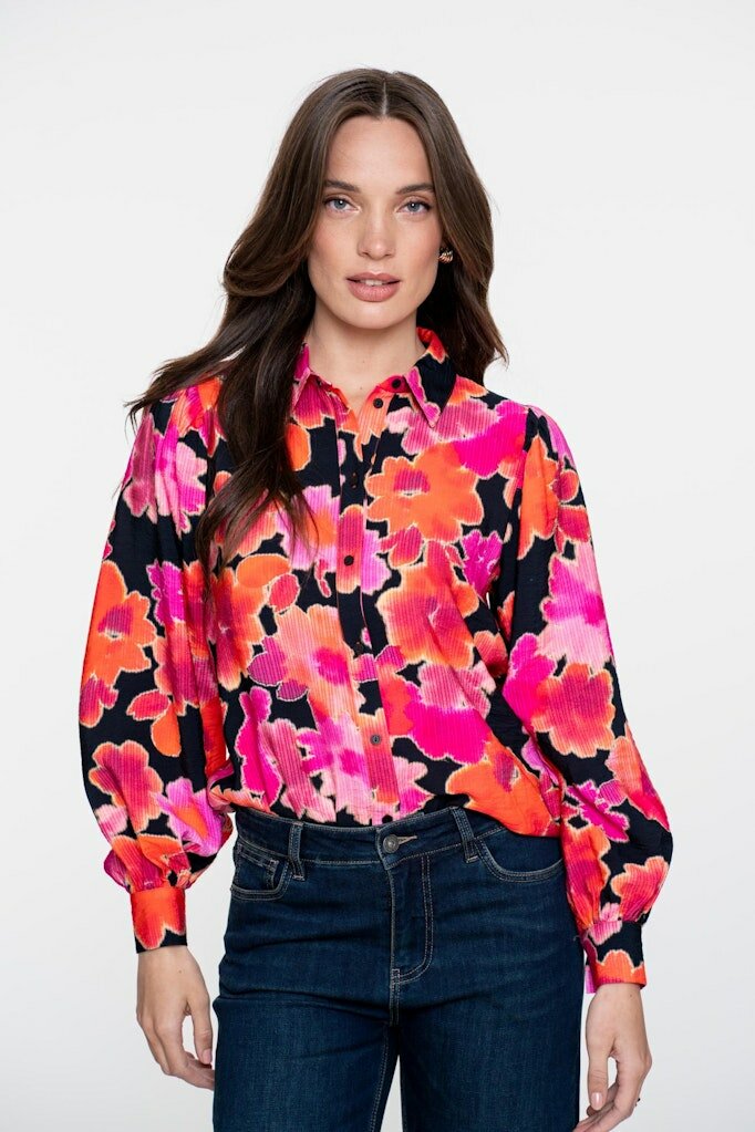 Geisha Blouse print pink/black