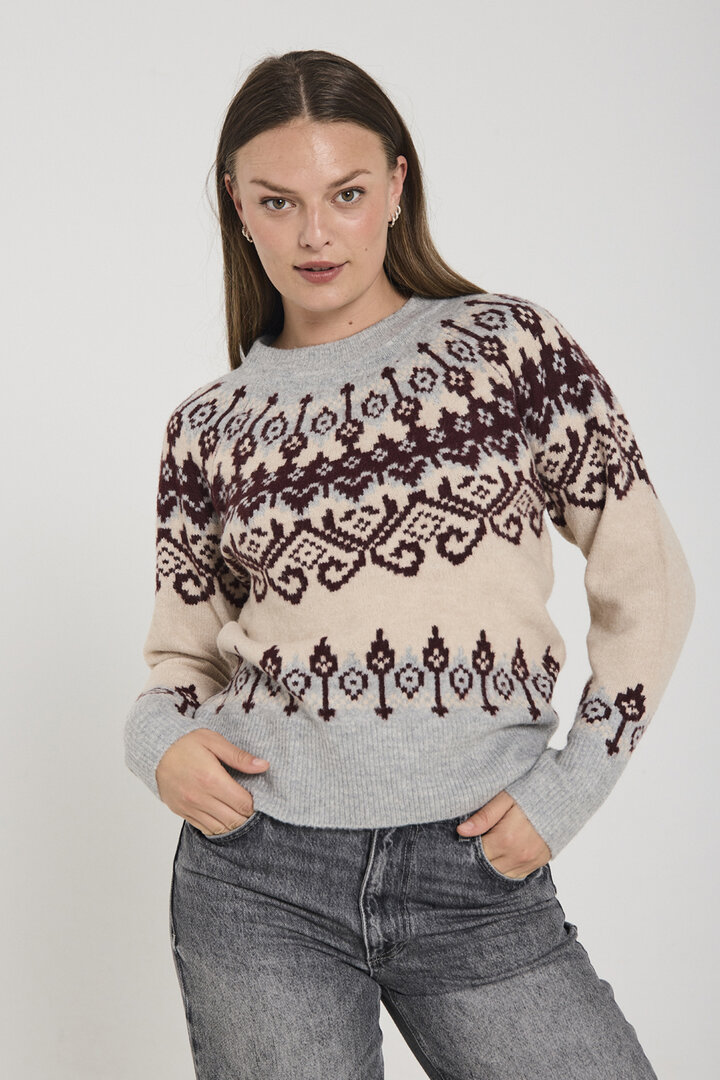 Freequent fqmerla-pullover Moonbeam mel w Med Grey Mel