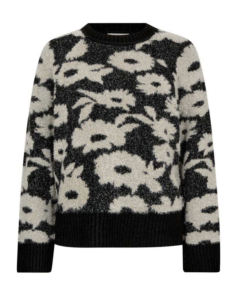 Freequent fqpantea-pullover Black w. Moonbeam Melange