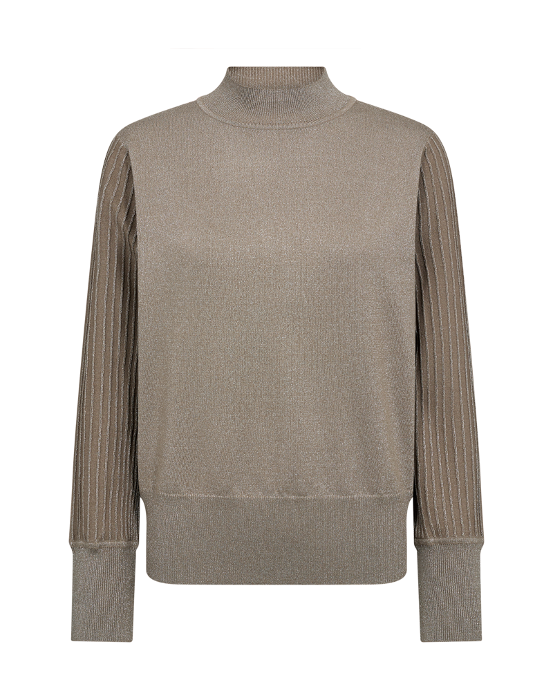 Freequent fqbisolo-pullover Desert Taupe Mel. w. Silver