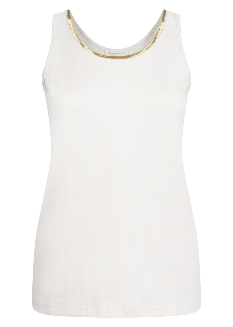 Tramontana Singlet Lurex Tape  Stone