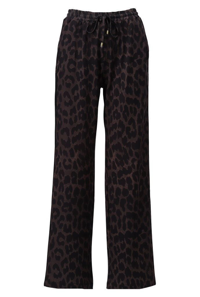 K-Design Broek met luipaardprint & strepen D322-P161