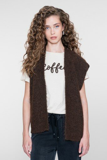 Geisha Gilet knitted dark brown 64534-29 dark brown