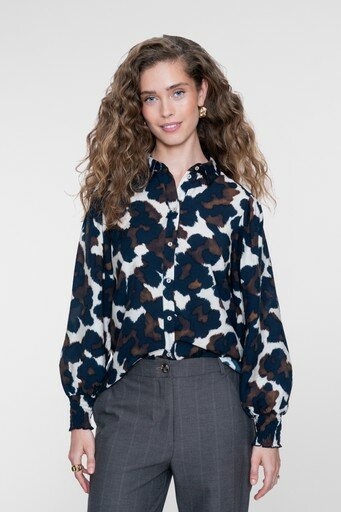 Geisha blouse sand/blue 63667-20 sand/blue