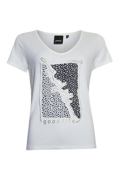 Poools T-shirt good vibes Ivory artwo