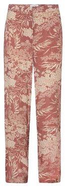Yaya Wide leg printed trousers in a viscose fabric cedar wood red dessin