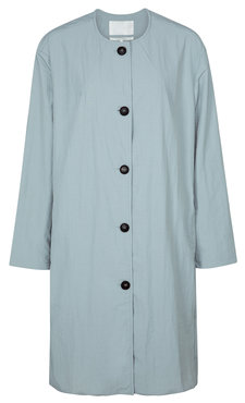 Yaya Nylon jacket with jersey cotton lining quarry mid blue