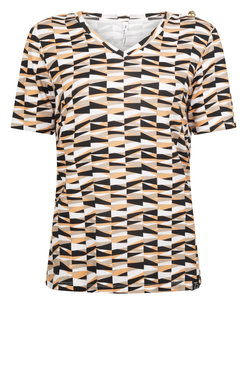 Zoso Pippa peach navy Shirt printed v-neck