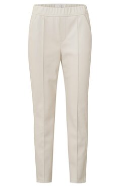 Yaya Faux leather trousers egret off white