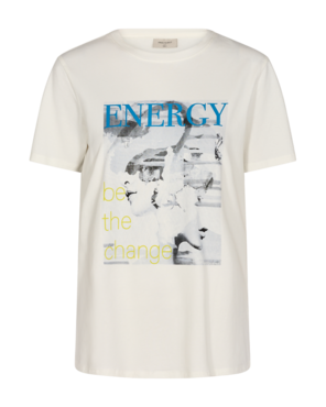 Freequent fqfenjal-tee off-white w. blue