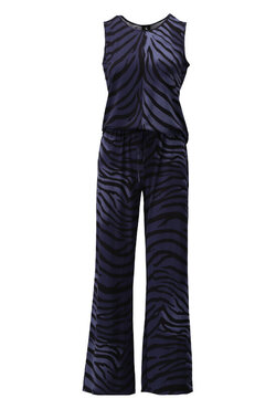 K-Design Jumpsuit W228 blauw met ronde hals