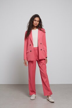 Yaya Fake double breasted blazer party punch pink