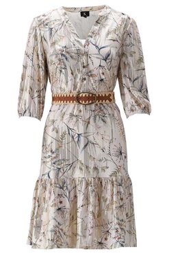 K-Design Jurk W304 bloemen print en riem
