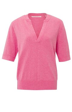 Yaya Sweatshirt with v-neck pink melange