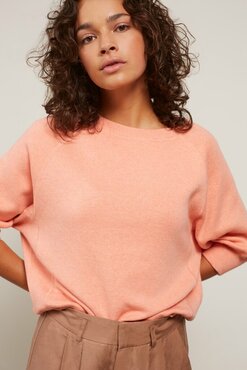 Yaya Sweater with raglan sleeves blooming dahlia pink melange