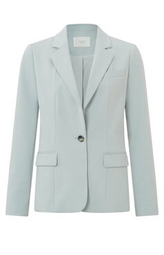 Yaya Jersey slim fit blazer with button closure pearl blue