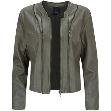 One Two Luxzuz Athena Coated suede Jacket army