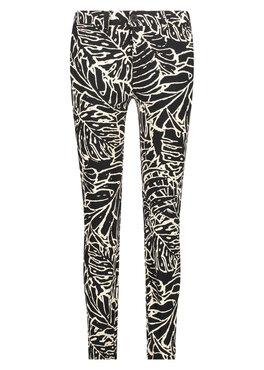 Tramontana Trousers Travel Palm Leaves Black PrintBlacks