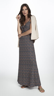 Tramontana Dress Chevron Stripe PrintBlacks