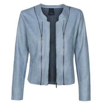 One Two Luxzuz Athena Coated suede Jacket Antique Blue