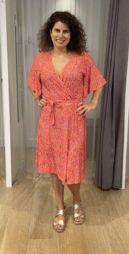 Zoso Patty Splendour printed dress fuchsia/orange