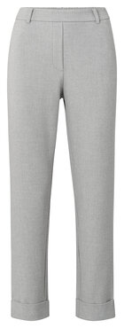 Yaya Soft pantalon with straight leg, pockets and elastic waist mid grey melange