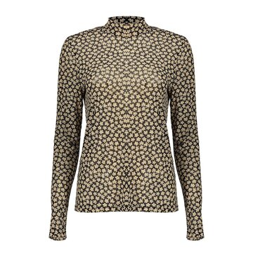 Geisha Top mesh AOP black/sand