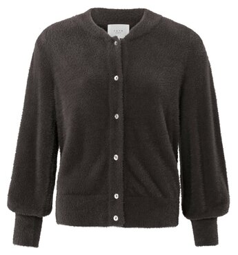 Yaya Fluffy cardigan mulch brown