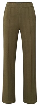 Yaya Soft herringbone trousers dark army green dessin